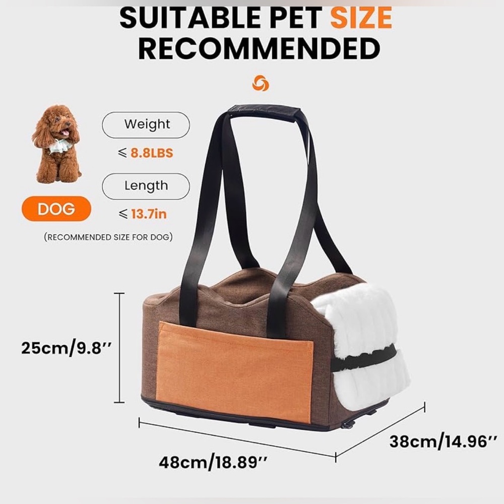 NWT Center Console Dog Car Seat for Small Dogs (up to 13.5 pounds)with Fleece - Picture 3 of 9
